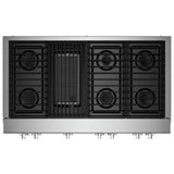JennAir Noir JGCP648HM Gas Cooktop, 48 inch Exterior Width, 6 Burners, 20,000 BTU Highest Burner, Stainless Steel colour