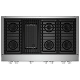 JennAir Noir JGCP648HM Gas Cooktop, 48 inch Exterior Width, 6 Burners, 20,000 BTU Highest Burner, Stainless Steel colour