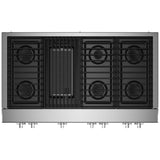 JennAir Noir JGCP648HM Gas Cooktop, 48 inch Exterior Width, 6 Burners, 20,000 BTU Highest Burner, Stainless Steel colour