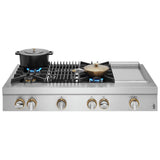 JennAir Rise JGCP748HL Gas Cooktop, 48 inch Exterior Width, 6 Burners, 20,000 BTU Highest Burner, Stainless Steel colour