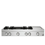 JennAir Rise JGCP748HL Gas Cooktop, 48 inch Exterior Width, 6 Burners, 20,000 BTU Highest Burner, Stainless Steel colour