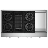 JennAir Rise JGCP748HL Gas Cooktop, 48 inch Exterior Width, 6 Burners, 20,000 BTU Highest Burner, Stainless Steel colour