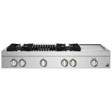 JennAir Rise JGCP748HL Gas Cooktop, 48 inch Exterior Width, 6 Burners, 20,000 BTU Highest Burner, Stainless Steel colour
