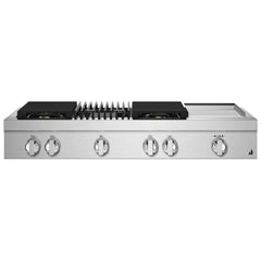 JennAir Noir JGCP748HM Gas Cooktop, 48 inch Exterior Width, 6 Burners, 20,000 BTU Highest Burner, Stainless Steel colour