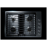 JennAir Euro Style JGD3430GS Gas Cooktop, 30 inch Exterior Width, 4 Burners, Downdraft, 17,000 BTU Highest Burner, Stainless Steel colour