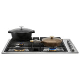 JennAir Euro Style JGD3430GS Gas Cooktop, 30 inch Exterior Width, 4 Burners, Downdraft, 17,000 BTU Highest Burner, Stainless Steel colour