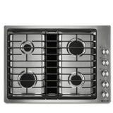 JennAir Euro Style JGD3430GS Gas Cooktop, 30 inch Exterior Width, 4 Burners, Downdraft, 17,000 BTU Highest Burner, Stainless Steel colour