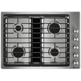 JennAir Euro Style JGD3430GS Gas Cooktop, 30 inch Exterior Width, 4 Burners, Downdraft, 17,000 BTU Highest Burner, Stainless Steel colour