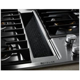 JennAir Euro Style JGD3536GS Gas Cooktop, 36 inch Exterior Width, 5 Burners, Downdraft, 17,000 BTU Highest Burner, Stainless Steel colour