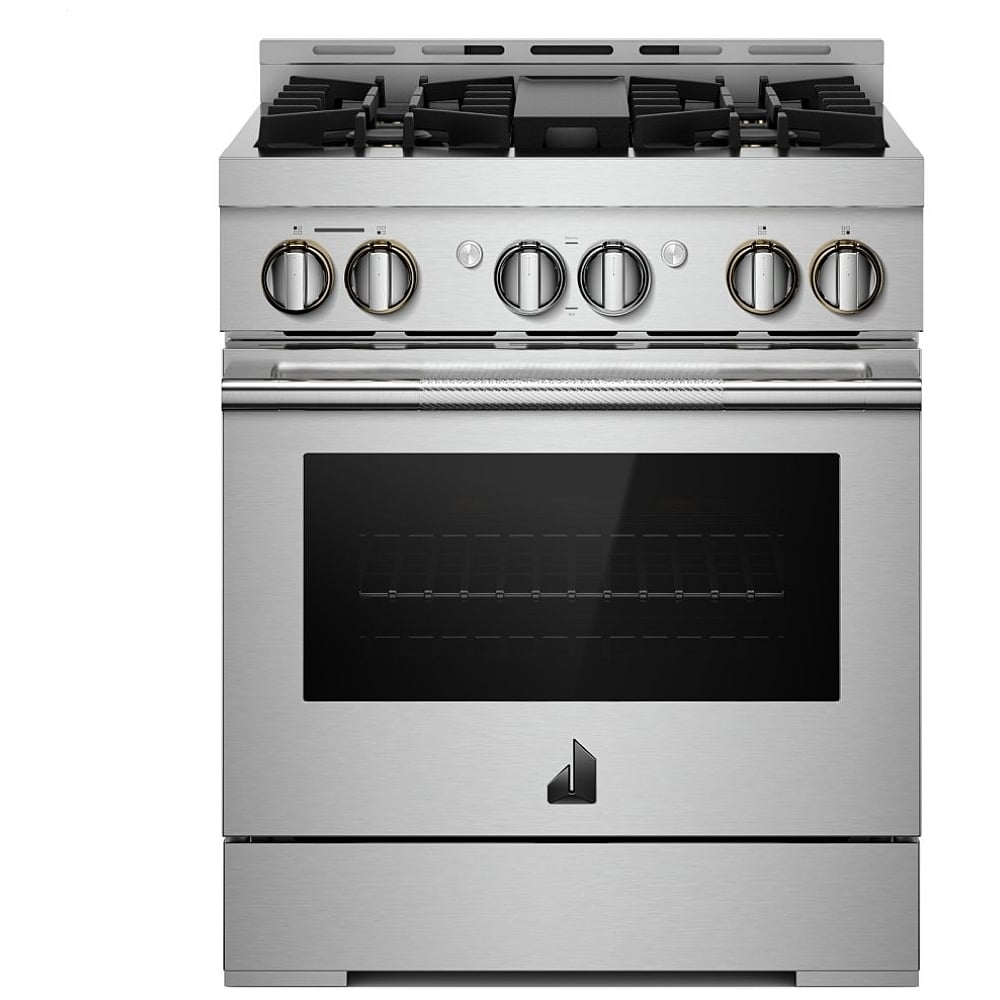 JennAir Rise JGRP430HL Gas Range, 4.1 cu. ft. Capacity, 30 inch Exterior Width, Self Clean, Dual Fan Convection, 4 Burners, 20,000 BTU Highest Burner, Stainless Steel colour