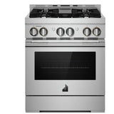 JennAir Rise JGRP430HL Gas Range, 4.1 cu. ft. Capacity, 30 inch Exterior Width, Self Clean, Dual Fan Convection, 4 Burners, 20,000 BTU Highest Burner, Stainless Steel colour