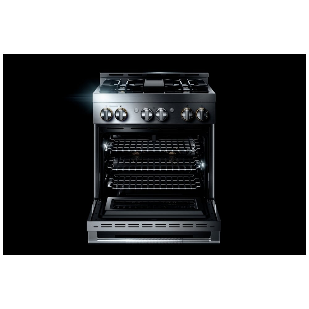 JennAir Rise JGRP430HL Gas Range, 4.1 cu. ft. Capacity, 30 inch Exterior Width, Self Clean, True Convection, 4 Burners