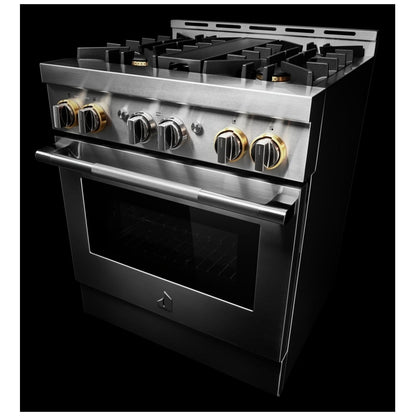 JennAir Rise JGRP430HL Gas Range, 4.1 cu. ft. Capacity, 30 inch Exterior Width, Self Clean, True Convection, 4 Burners