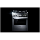 JennAir Rise JGRP430HL Gas Range, 4.1 cu. ft. Capacity, 30 inch Exterior Width, Self Clean, Dual Fan Convection, 4 Burners, 20,000 BTU Highest Burner, Stainless Steel colour