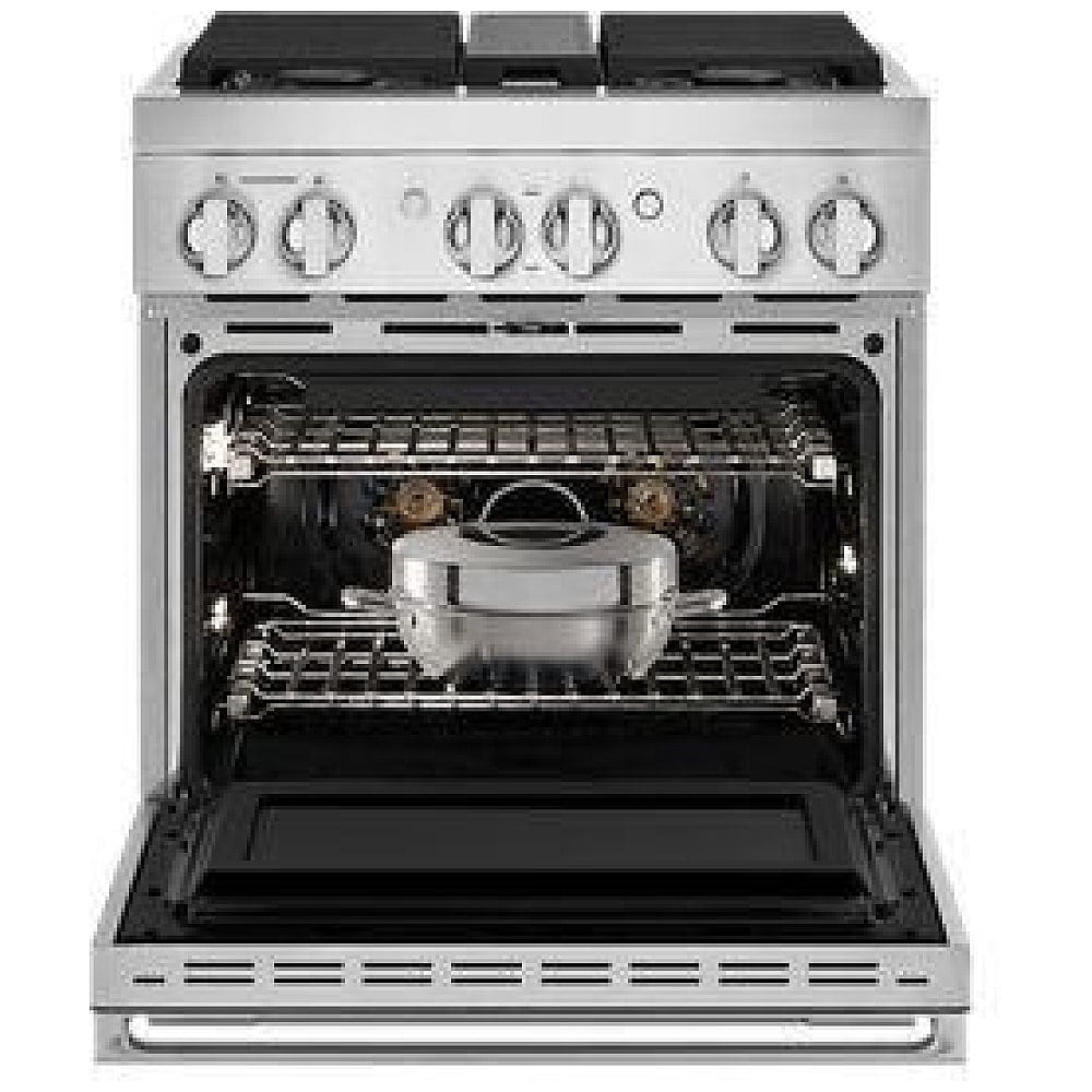 JennAir Noir JGRP430HM Gas Range, 4.1 cu. ft. Capacity, 30 inch Exterior Width, Self Clean, True Convection, 4 Burners