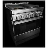 JennAir Noir JGRP430HM Gas Range, 4.1 cu. ft. Capacity, 30 inch Exterior Width, Self Clean, Dual Fan True Convection, 4 Burners, 20,000 BTU Highest Burner, Stainless Steel colour