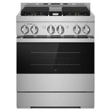 JennAir Noir JGRP430HM Gas Range, 4.1 cu. ft. Capacity, 30 inch Exterior Width, Self Clean, Dual Fan True Convection, 4 Burners, 20,000 BTU Highest Burner, Stainless Steel colour