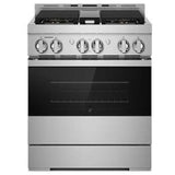JennAir Noir JGRP430HM Gas Range, 4.1 cu. ft. Capacity, 30 inch Exterior Width, Self Clean, Dual Fan True Convection, 4 Burners, 20,000 BTU Highest Burner, Stainless Steel colour