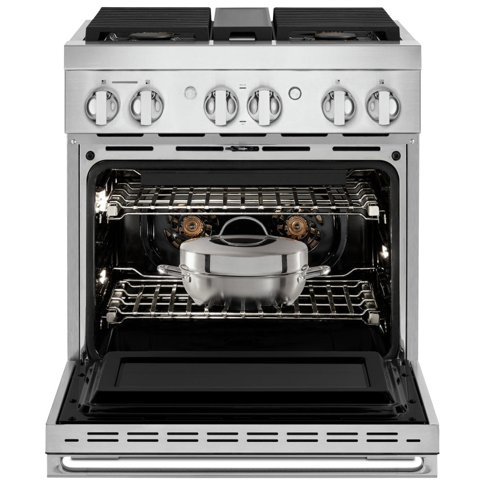 JennAir Noir JGRP430HM Gas Range, 4.1 cu. ft. Capacity, 30 inch Exterior Width, Self Clean, True Convection, 4 Burners