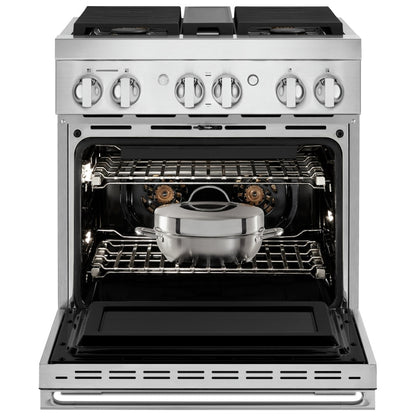 JennAir Noir JGRP430HM Gas Range, 4.1 cu. ft. Capacity, 30 inch Exterior Width, Self Clean, True Convection, 4 Burners