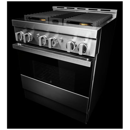 JennAir Noir JGRP430HM Gas Range, 4.1 cu. ft. Capacity, 30 inch Exterior Width, Self Clean, True Convection, 4 Burners