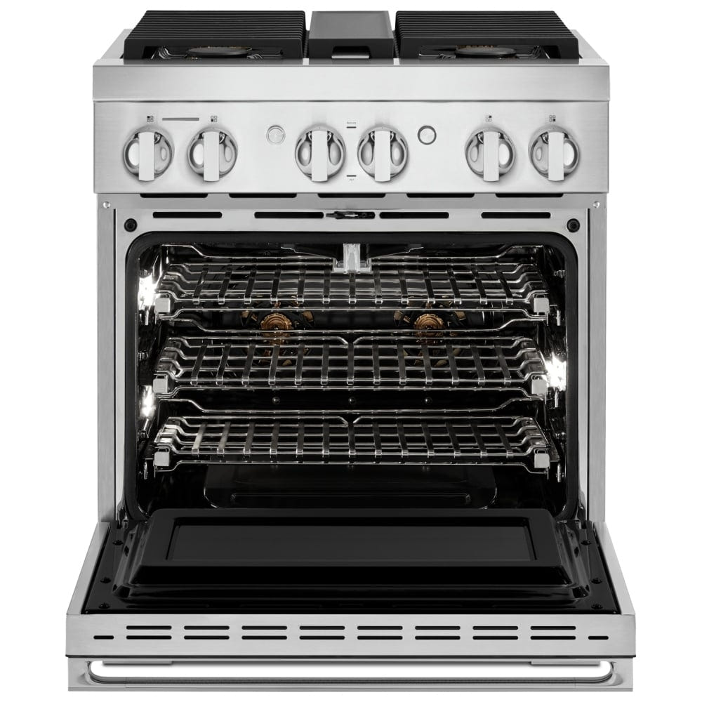 JennAir Noir JGRP430HM Gas Range, 4.1 cu. ft. Capacity, 30 inch Exterior Width, Self Clean, True Convection, 4 Burners