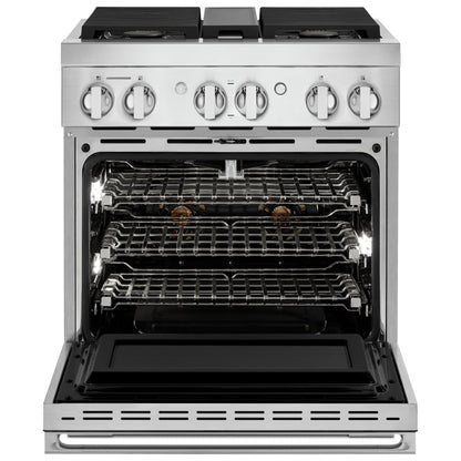 JennAir Noir JGRP430HM Gas Range, 4.1 cu. ft. Capacity, 30 inch Exterior Width, Self Clean, True Convection, 4 Burners