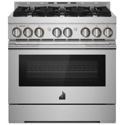 JennAir Rise JGRP436HL Gas Range, 5.1 cu. ft. Capacity, 36 inch Exterior Width, Self Clean, True Convection, 6 Burners, 20,000 BTU