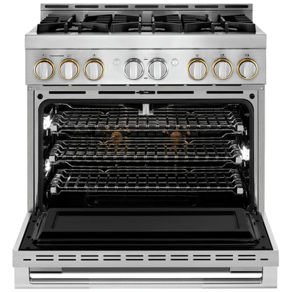 JennAir Rise JGRP436HL Gas Range, 5.1 cu. ft. Capacity, 36 inch Exterior Width, Self Clean, True Convection, 6 Burners, 20,000 BTU