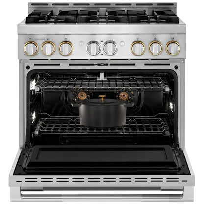 JennAir Rise JGRP436HL Gas Range, 5.1 cu. ft. Capacity, 36 inch Exterior Width, Self Clean, True Convection, 6 Burners, 20,000 BTU