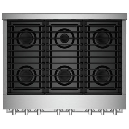 JennAir Rise JGRP536HL Gas Range, 5.1 cu. ft. Capacity, 36 inch Exterior Width, Self Clean, True Convection, 4 Burners, 20,000 BTU