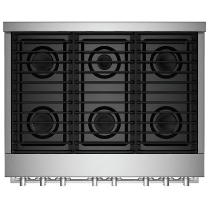 JennAir Rise JGRP436HM Gas Range, 5.1 cu. ft. Capacity, 36 inch Exterior Width, Self Clean, True Convection, 4 Burners, 20,000 BTU