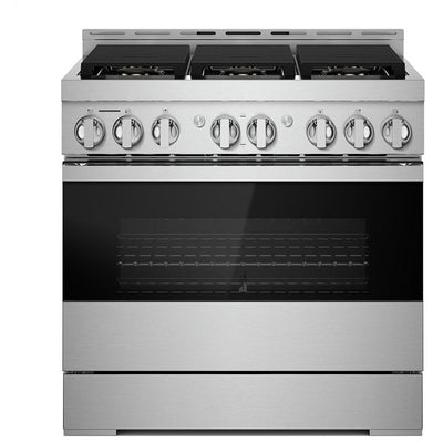 JennAir Rise JGRP436HM Gas Range, 5.1 cu. ft. Capacity, 36 inch Exterior Width, Self Clean, True Convection, 4 Burners, 20,000 BTU