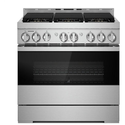 JennAir Rise JGRP436HM Gas Range, 5.1 cu. ft. Capacity, 36 inch Exterior Width, Self Clean, True Convection, 4 Burners, 20,000 BTU