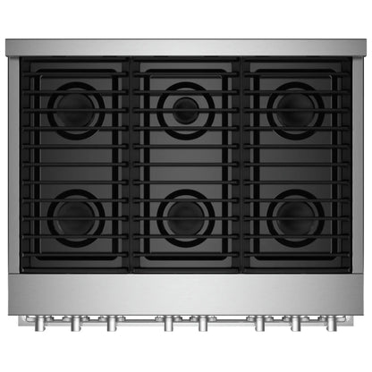 JennAir Rise JGRP536HL Gas Range, 5.1 cu. ft. Capacity, 36 inch Exterior Width, Self Clean, True Convection, 4 Burners, 20,000 BTU