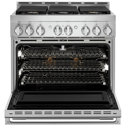 JennAir Rise JGRP536HL Gas Range, 5.1 cu. ft. Capacity, 36 inch Exterior Width, Self Clean, True Convection, 4 Burners, 20,000 BTU