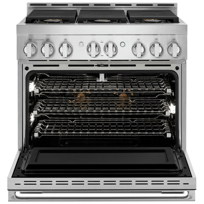 JennAir Rise JGRP436HM Gas Range, 5.1 cu. ft. Capacity, 36 inch Exterior Width, Self Clean, True Convection, 4 Burners, 20,000 BTU