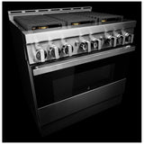 JennAir Noir JGRP436HM Gas Range, 5.1 cu. ft. Capacity, 36 inch Exterior Width, Self Clean, Dual Fan True Convection, 6 Burners, 20,000 BTU Highest Burner, Stainless Steel colour