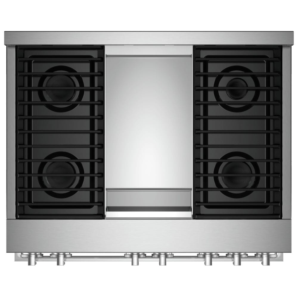 JennAir Noir JGRP536HM Gas Range, 5.1 cu. ft. Capacity, 36 inch Exterior Width, Self Clean, True Convection, 4 Burners, 20,000 BTU