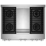 JennAir Noir JGRP536HM Gas Range, 5.1 cu. ft. Capacity, 36 inch Exterior Width, Self Clean, Dual Fan Convection, 4 Burners, 20,000 BTU Highest Burner, Stainless Steel colour