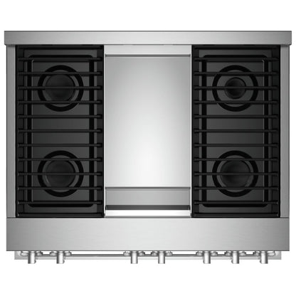 JennAir Noir JGRP536HM Gas Range, 5.1 cu. ft. Capacity, 36 inch Exterior Width, Self Clean, True Convection, 4 Burners, 20,000 BTU