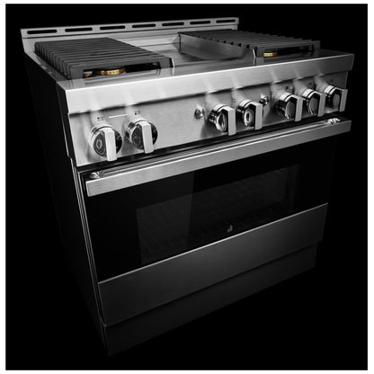 JennAir Noir JGRP536HM Gas Range, 5.1 cu. ft. Capacity, 36 inch Exterior Width, Self Clean, True Convection, 4 Burners, 20,000 BTU
