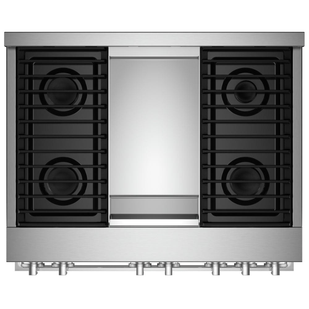 JennAir Noir JGRP536HM Gas Range, 5.1 cu. ft. Capacity, 36 inch Exterior Width, Self Clean, True Convection, 4 Burners, 20,000 BTU