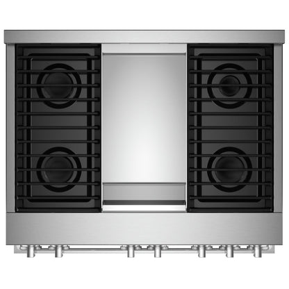 JennAir Noir JGRP536HM Gas Range, 5.1 cu. ft. Capacity, 36 inch Exterior Width, Self Clean, True Convection, 4 Burners, 20,000 BTU