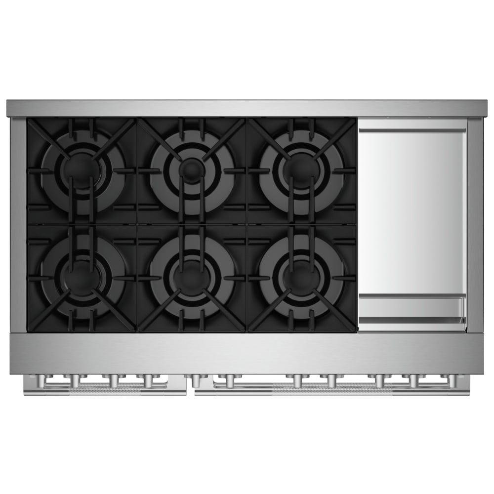 JennAir Rise JGRP548HL Gas Range, 6.3 cu. ft. Capacity, 48 inch Exterior Width, Self Clean, True Convection, 6 Burners, 20,000 BTU