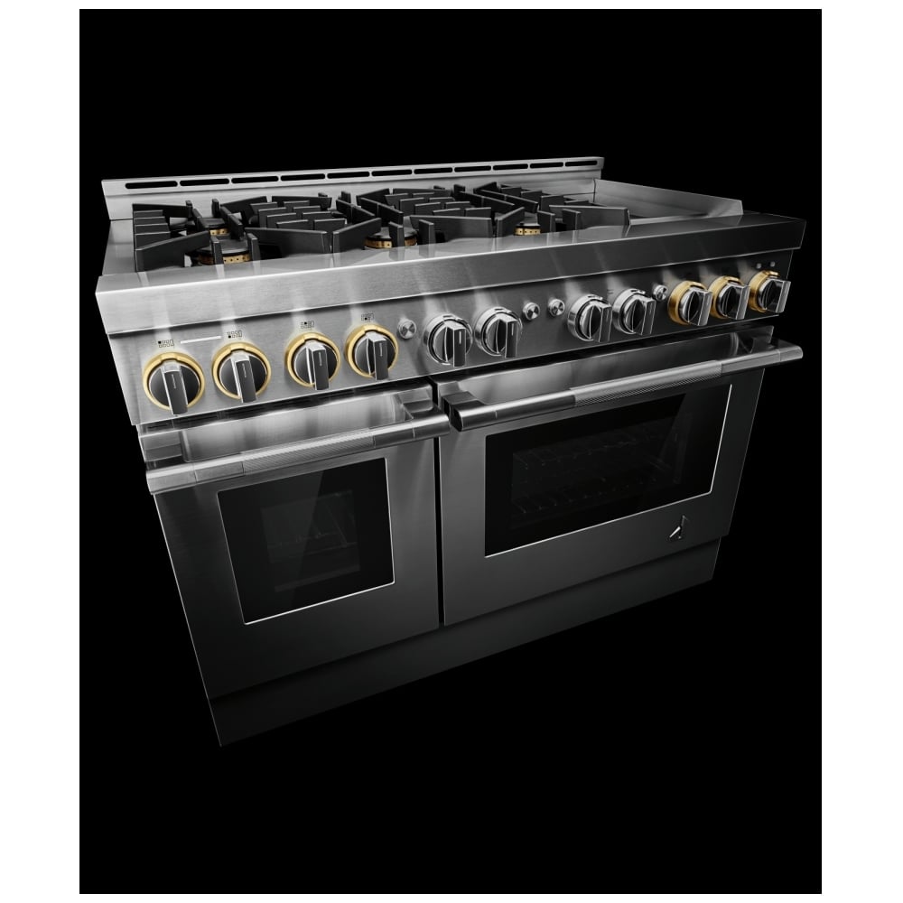 JennAir Rise JGRP548HL Gas Range, 6.3 cu. ft. Capacity, 48 inch Exterior Width, Self Clean, True Convection, 6 Burners, 20,000 BTU