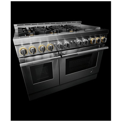 JennAir Rise JGRP548HL Gas Range, 6.3 cu. ft. Capacity, 48 inch Exterior Width, Self Clean, True Convection, 6 Burners, 20,000 BTU