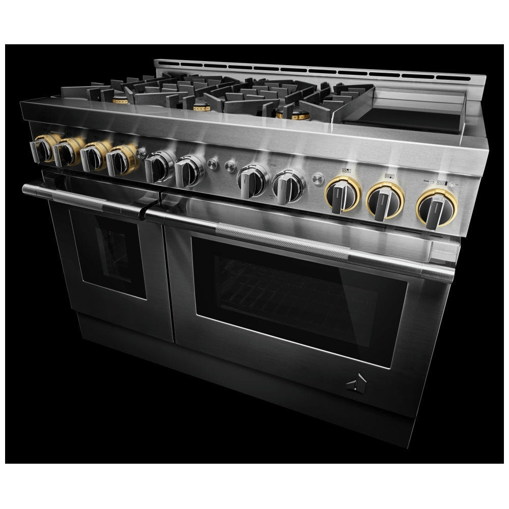 JennAir Rise JGRP548HL Gas Range, 6.3 cu. ft. Capacity, 48 inch Exterior Width, Self Clean, True Convection, 6 Burners, 20,000 BTU