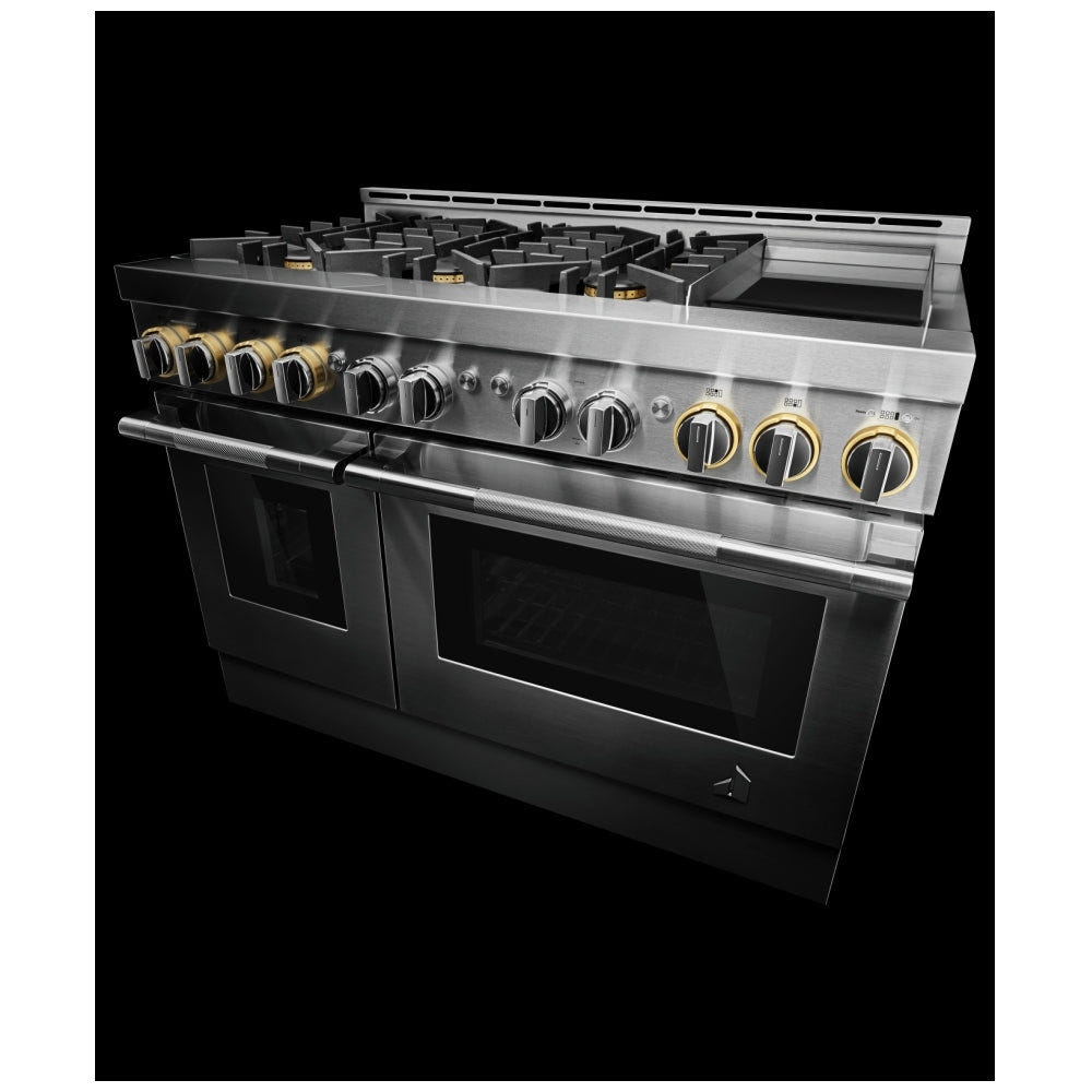 JennAir Rise JGRP548HL Gas Range, 6.3 cu. ft. Capacity, 48 inch Exterior Width, Self Clean, True Convection, 6 Burners, 20,000 BTU