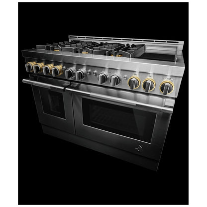 JennAir Rise JGRP548HL Gas Range, 6.3 cu. ft. Capacity, 48 inch Exterior Width, Self Clean, True Convection, 6 Burners, 20,000 BTU